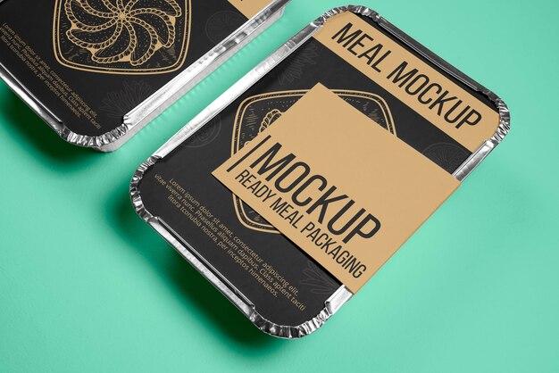 PSD ready meal package mockup