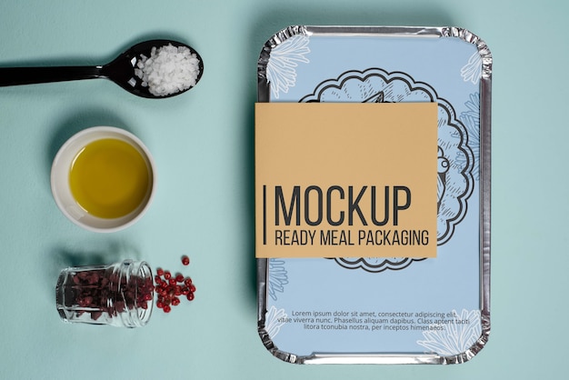 PSD ready meal package mockup