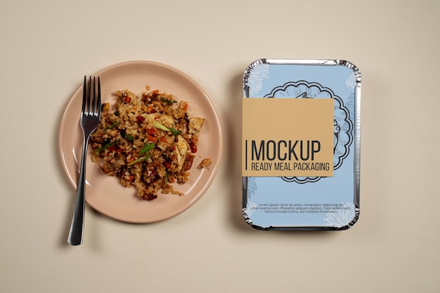 PSD ready meal package mockup