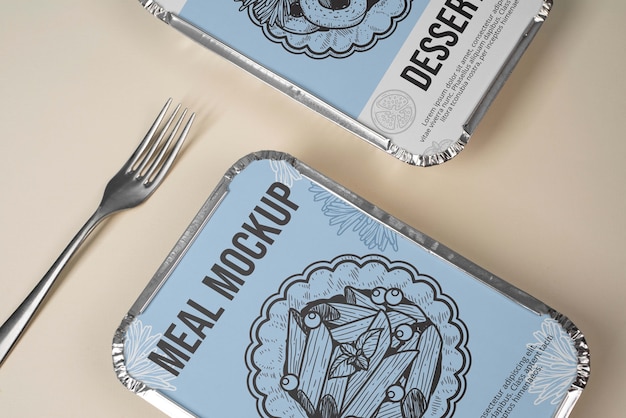 Ready meal package mockup