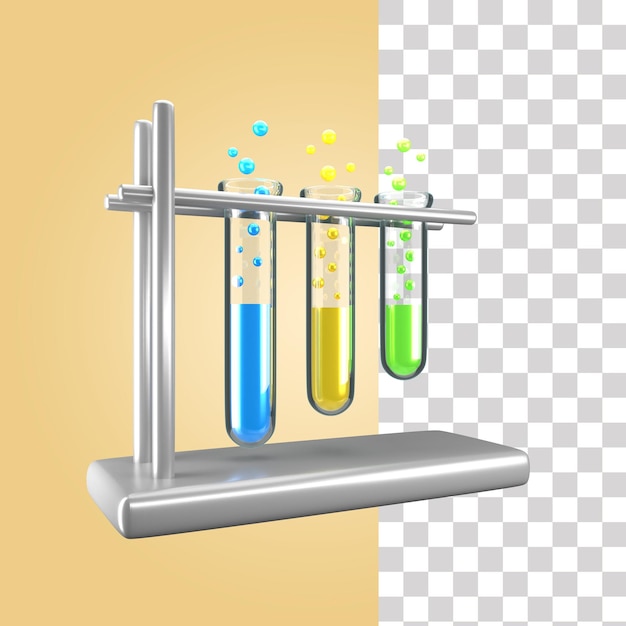 Reageerbuishouder 3d pictogram