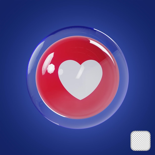 Reakcje Facebooka Serce Emoji Z Ilustracją Bubble 3d