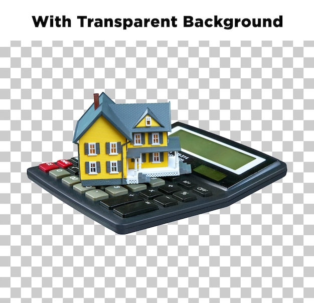 Real Estate and Mortgage Calculation House Model on a Calculator