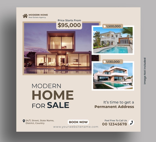 PSD real estate banner modern home