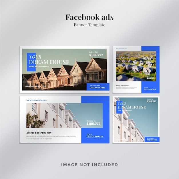 PSD Баннер недвижимости или реклама в facebook с минимальным шаблоном дизайна