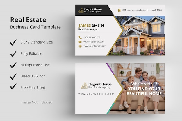 PSD real estate business card template