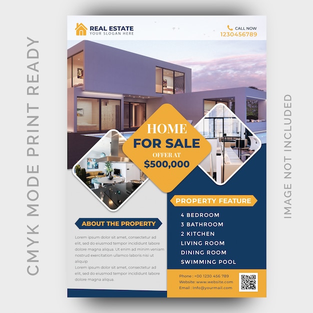 Real estate business flyer design template