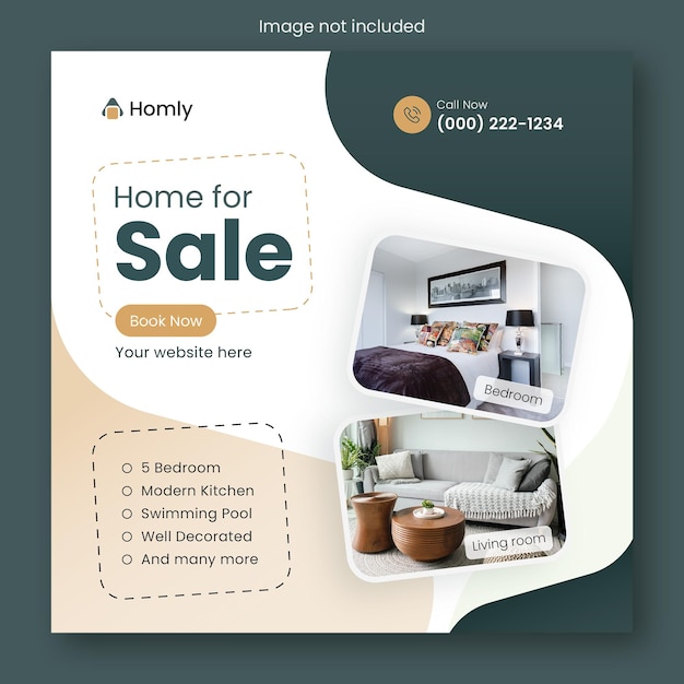 Real estate business social media post and web banner design template