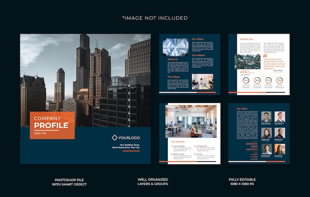 Real estate company profile social media post template