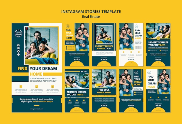 PSD storie di instagram concetto immobiliare