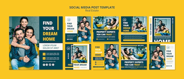 PSD real estate concept social media posts