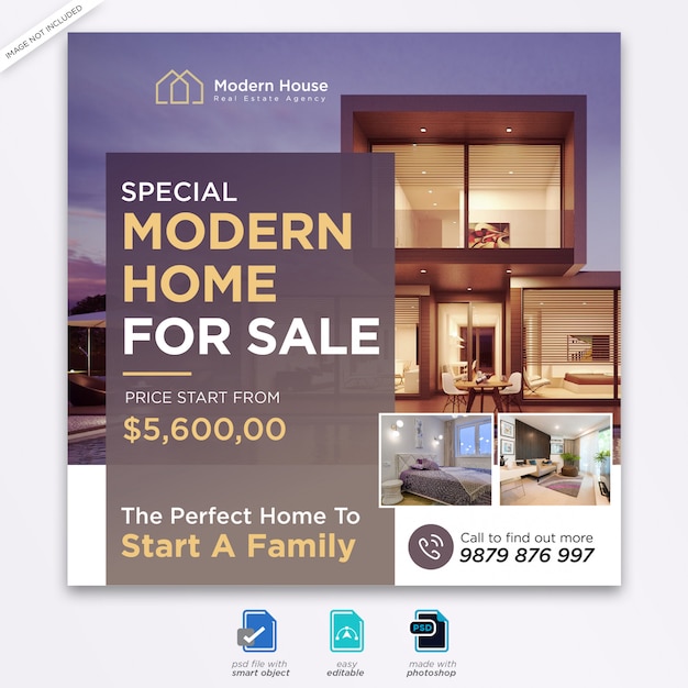 Real estate design social media post template