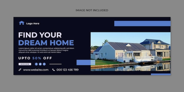 PSD real estate facebook cover social media and web banner template
