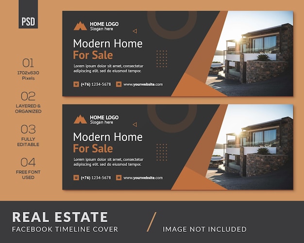 Real estate facebook social media banner timeline cover