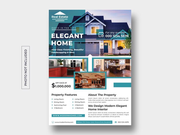 Real estate flyer design template