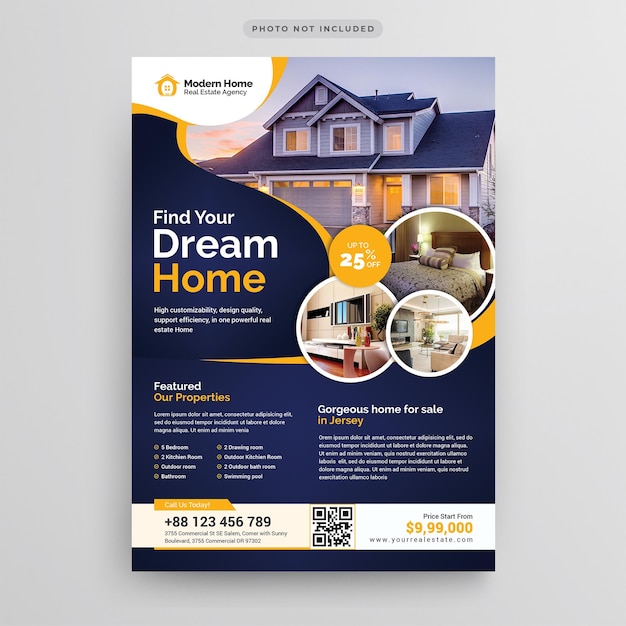 Real estate flyer design template