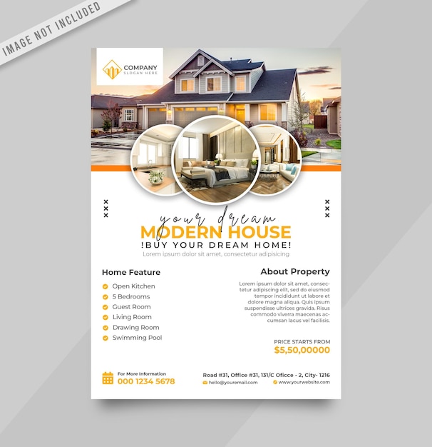 Real estate flyer design template