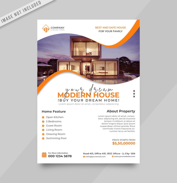 PSD real estate flyer design template