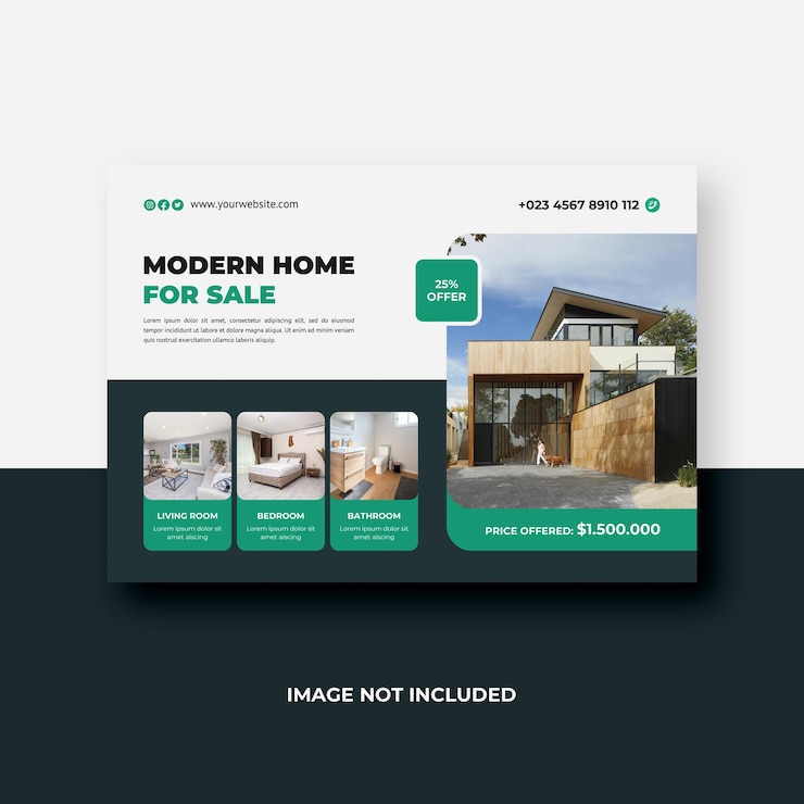 PSD real estate flyer template design a4
