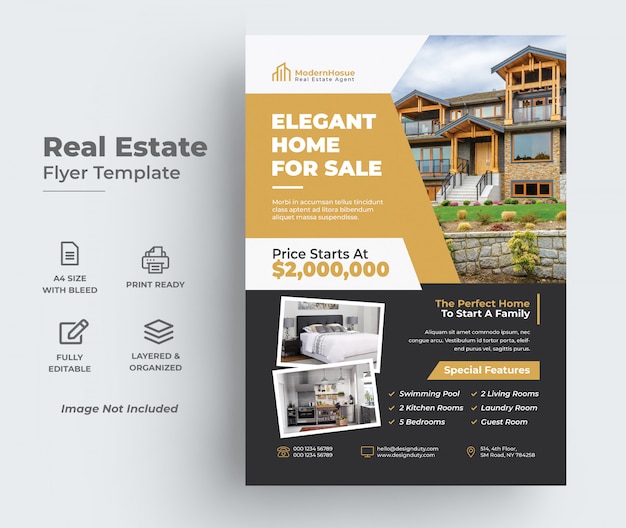 Real estate flyer template