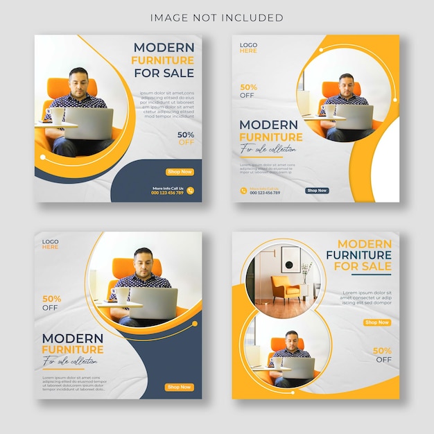 real estate furniture sale social media and Instagram post template