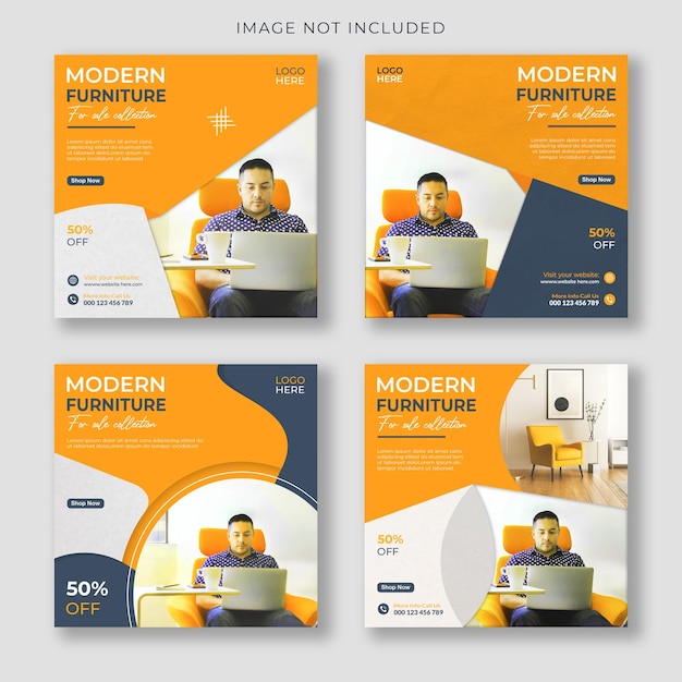 real estate furniture sale social media and instagram post template