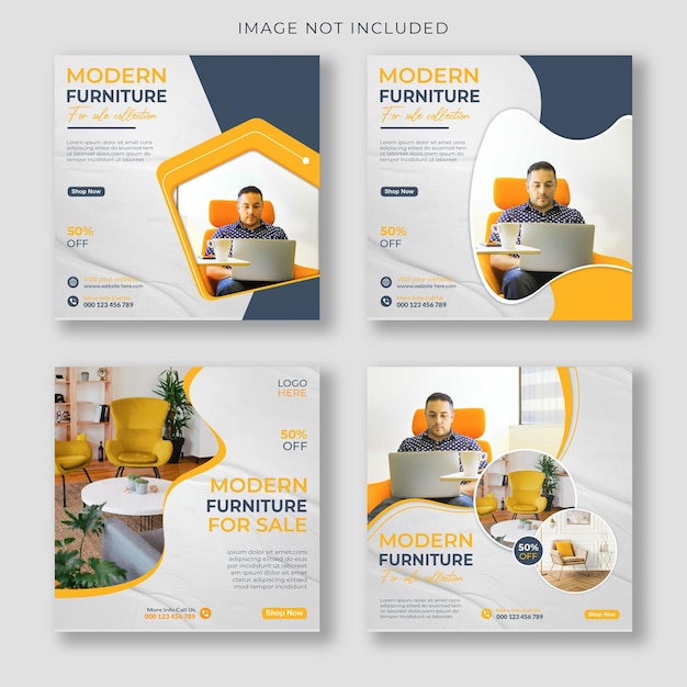 real estate furniture sale social media and instagram post template