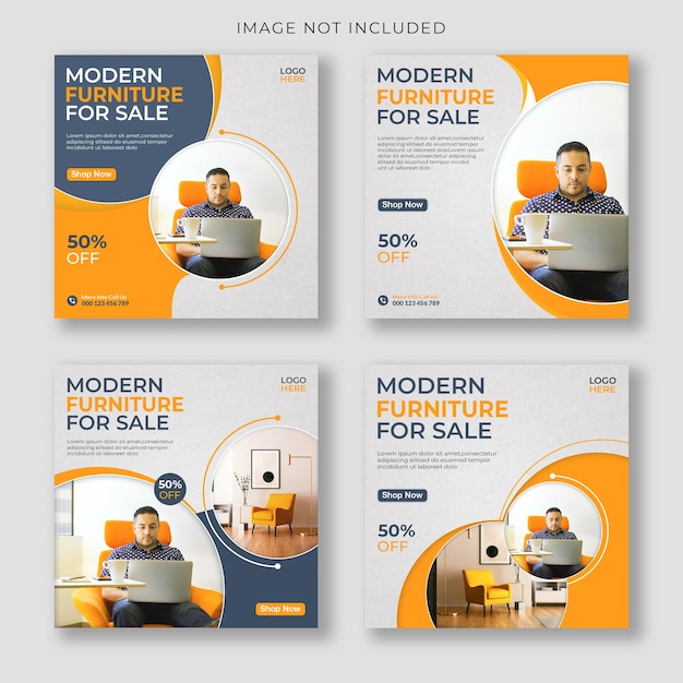 real estate furniture sale social media and instagram post template