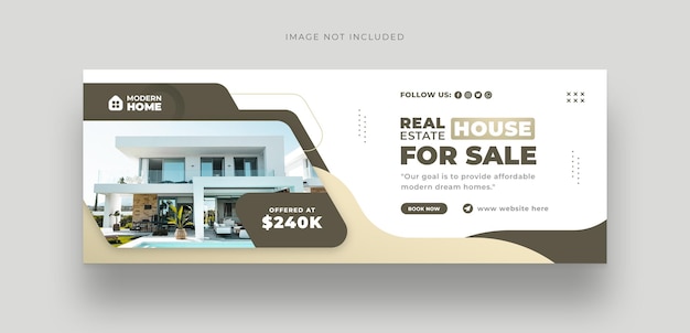 Real estate home buy and sale social media cover web banner template