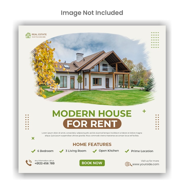 PSD real estate home rent social media or instagram post design