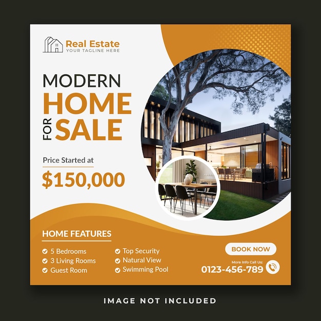 Real estate home sale banner for social media post