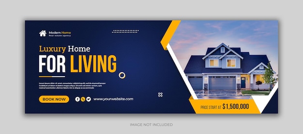 Real estate home sale facebook cover template