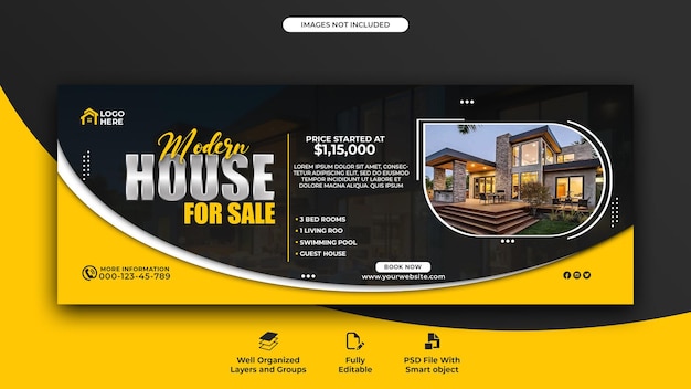 Real estate home sale social media cover web banner