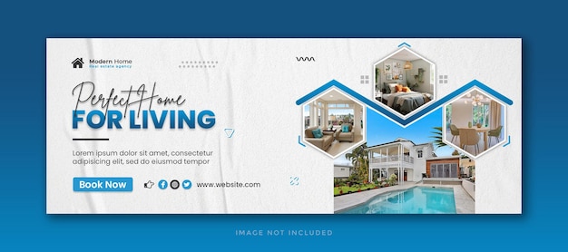 Real estate home sale social media facebook cover and web banner template