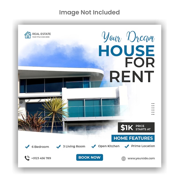 Real estate home sale social media or instagram post design