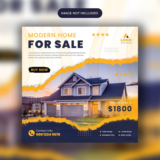 Real estate home sale social media post or instagram banner template