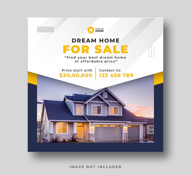 real estate home sale social media post or web bannre