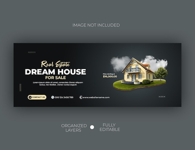 PSD real estate home social media facebook cover template design