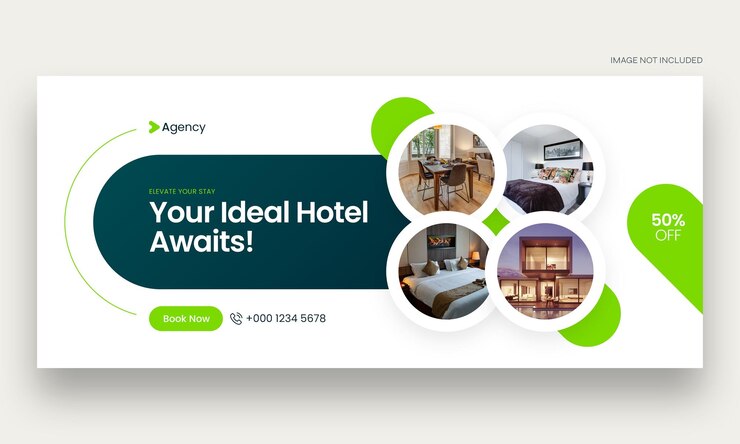 PSD real estate and hotel booking web banner or social media facebook cover template