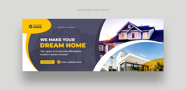 Real estate house property facebook cover banner template