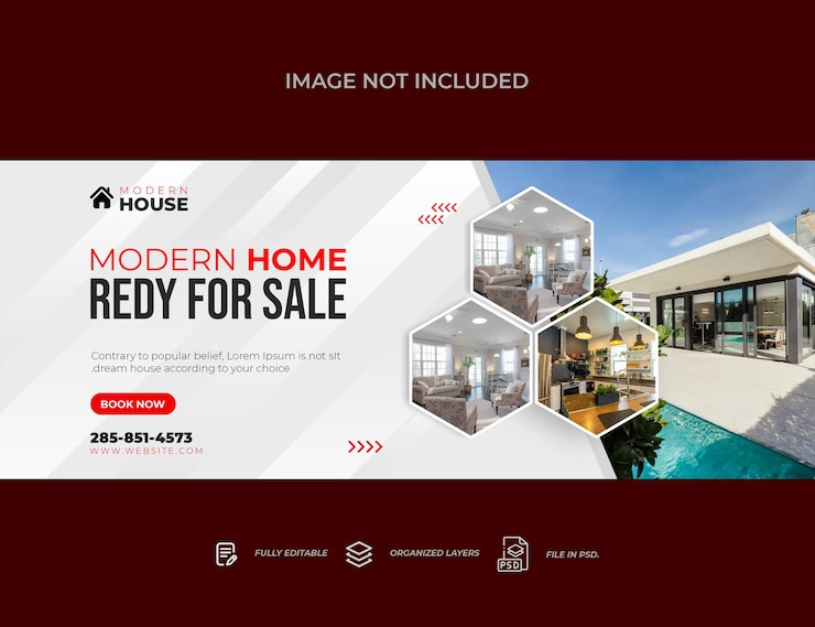 PSD real estate house property facebook and linkdin cover banner design templates.