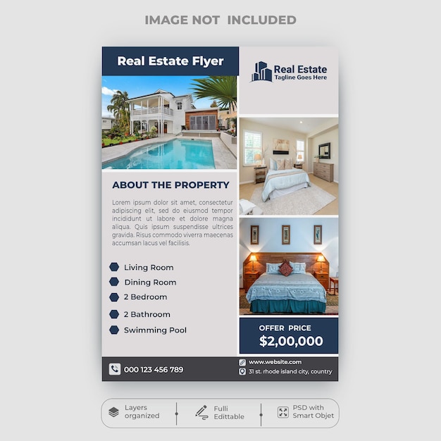 Real estate house property flyer poster template