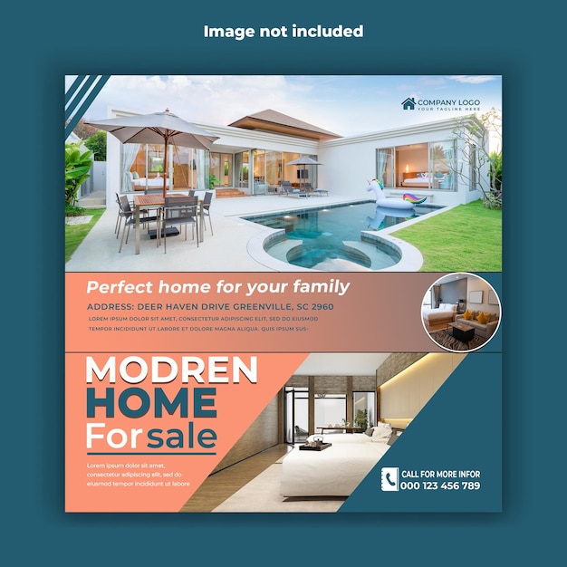 Real estate house property flyer poster template