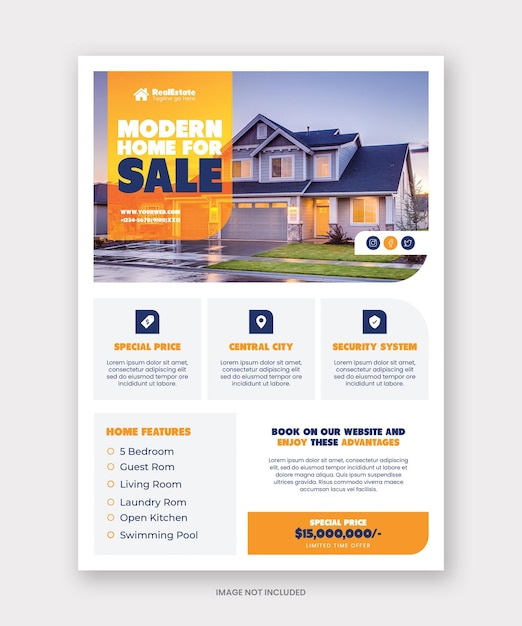 PSD real estate house property flyer template