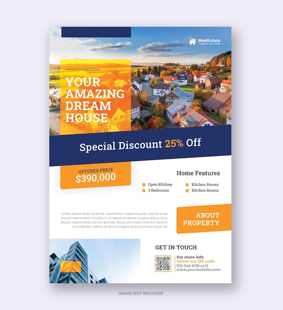 Real estate house property flyer template