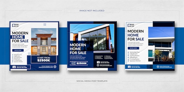 不動産家のプロパティのinstagramの投稿またはソーシャルメディアの投稿テンプレートのデザイン