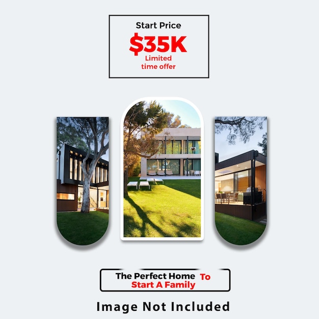 Real estate house property Instagram post or social media banner template