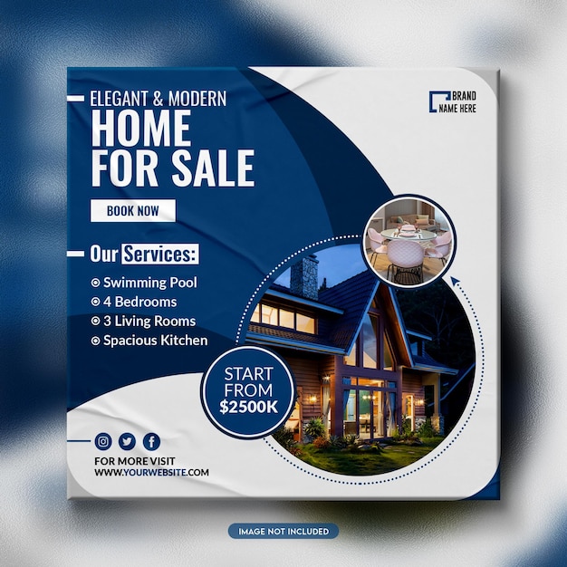 Real estate house property instagram post or social media post template design