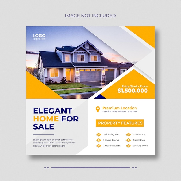 Real estate house property instagram post or square web banner template