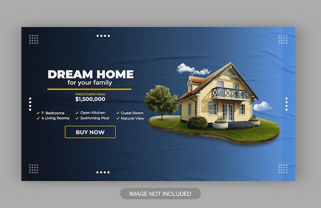 PSD real estate house property instagram post or square web banner template